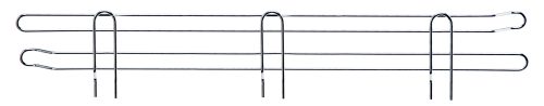 The Quantum Side Ledge is a 24D x 4H wire rack with a simple, minimalistic design featuring two long horizontal bars, multiple vertical supports, and a shiny chrome plated finish. Its perfect for shelving or organization due to its added versatility.