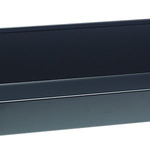 The Quantum Removable Tray Truck Tray is a black steel, empty storage tray measuring 36W x 15D x 6H. It has straight sides, a flat bottom, a handle on the left side, and features a closed front. The tray is displayed against a plain white background.